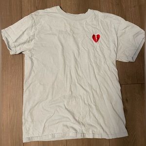 pacsun blue broken heart t-shirt size medium